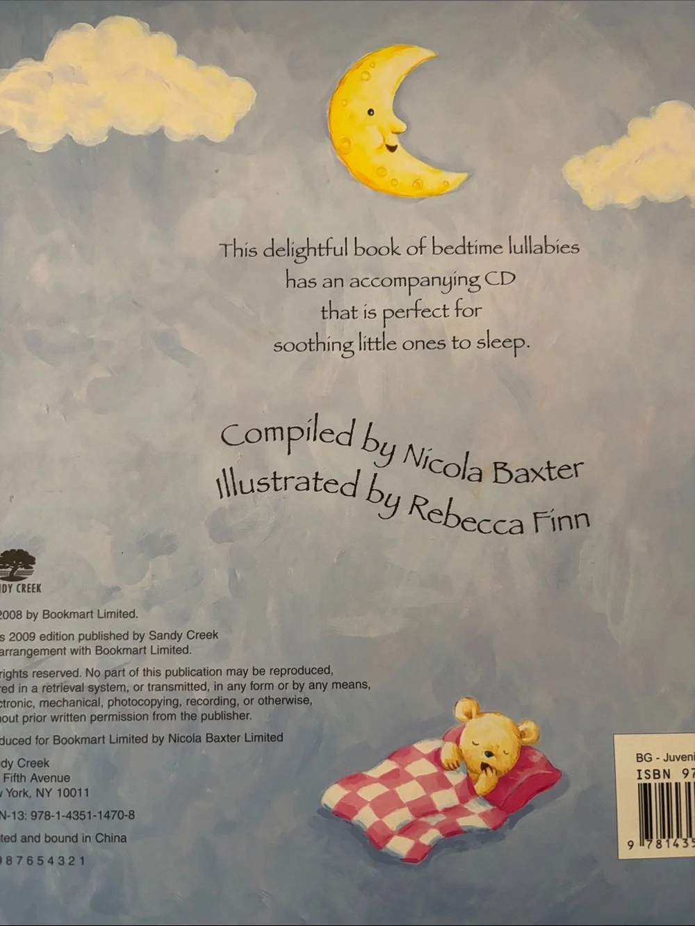 Bedtime Lullabies by Nicola Baxter, which features soothing songs and a CD